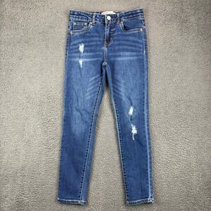Signature by Levi Strauss Girls Super Skinny Distressed Blue Jeans Size 10 Reg